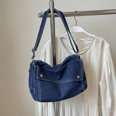 Women's High-capacity Denim Tote Bag  Autumn New Versatile Western Style Crossbody Shoulder Bags  Resistant and Durable