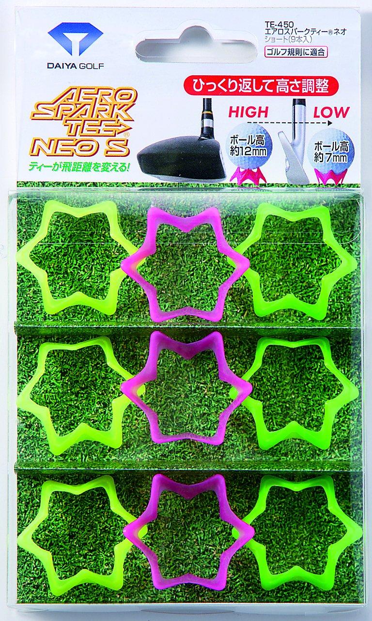 DAIYA GOLF Aero Spark Tee Neo Short TE-450 (Yellow, Pink, Green) 7mm/12mm