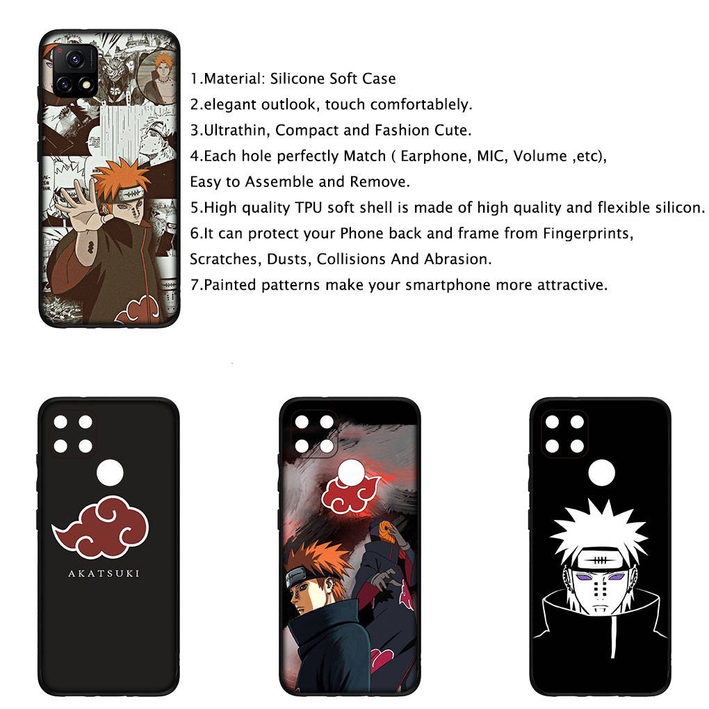 Cover for iPhone 16 15 Xiaomi Redmi Note 14 13 12 11 Pro Max X 8 9 16e Samsung Galaxy S25 S24 S23 Moto G54 OPPO Huawei Anime Pain Akatsuki Phone Case