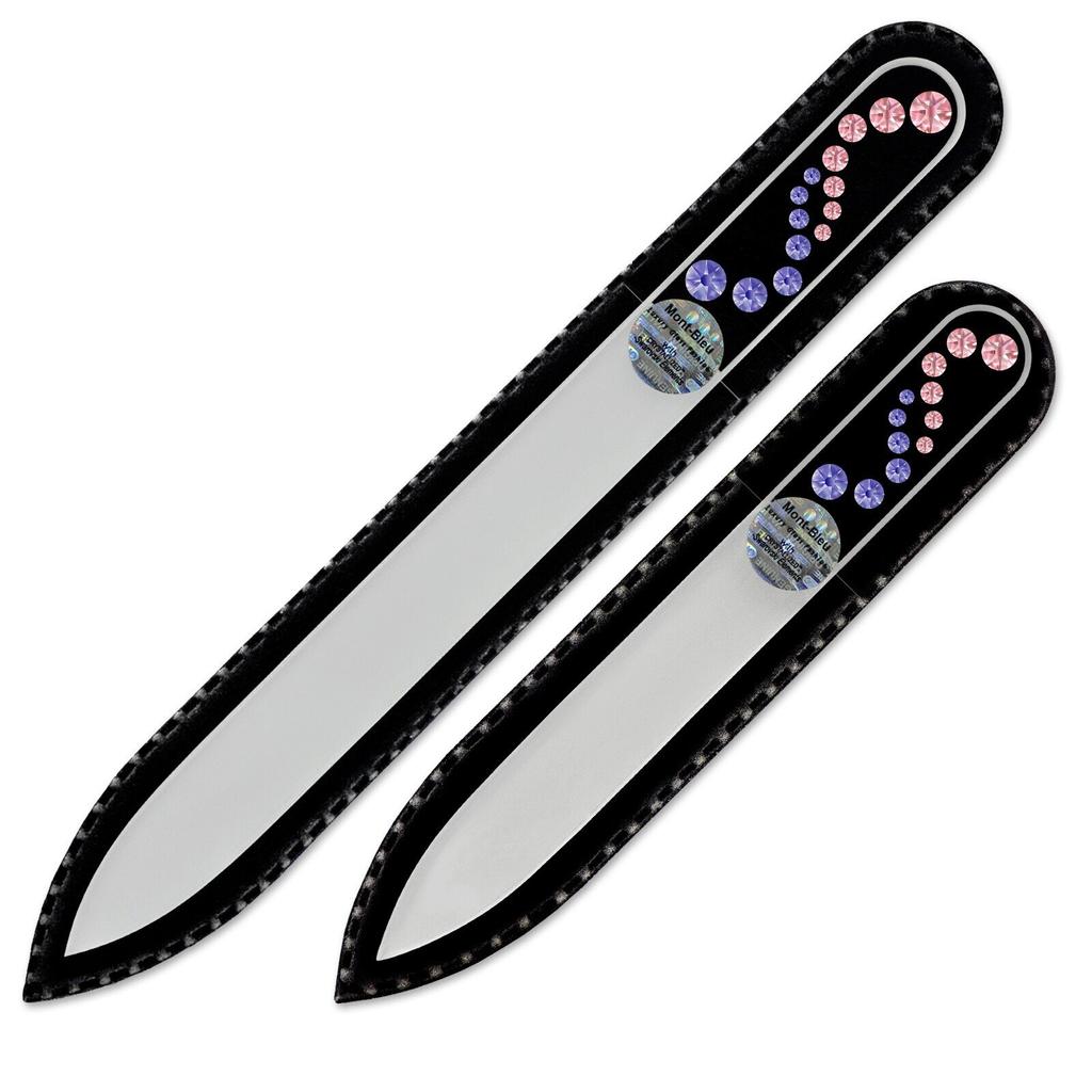 A Set of 2 Glass Nail Files with Crystals WA-MS
