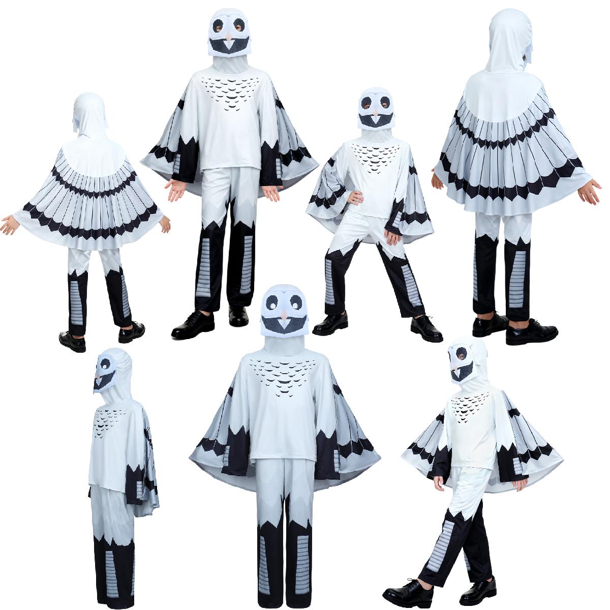 Helenal Unisex Cosplay Nights In The Forest Owl Costume Animal Kids Jumpsuit Halloween Party Christmas 99 Entertaining Safe Kid Friendly Fun Cm