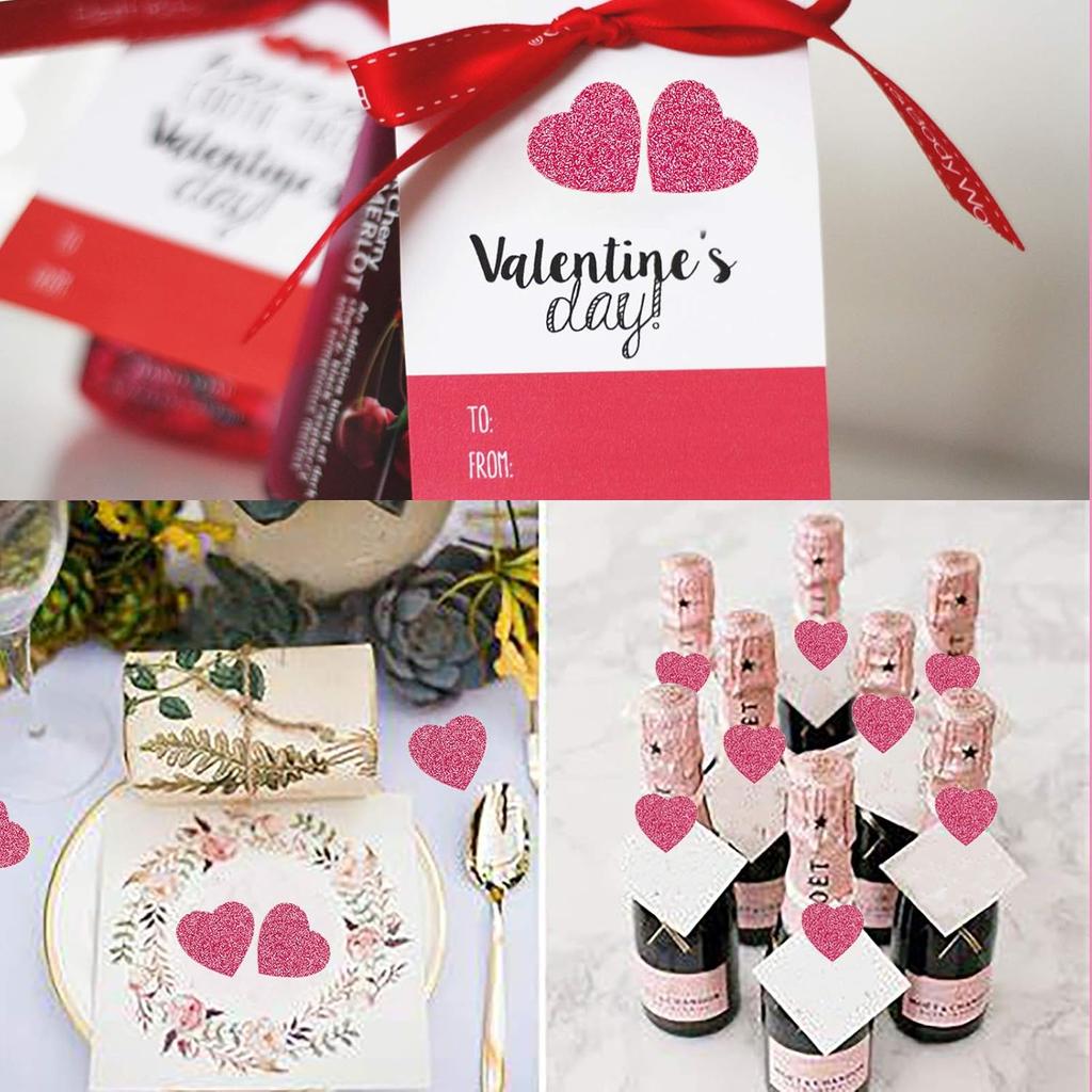 Heart Confetti Glittery Rose Gold Love | Valentine's Day Wedding Anniversary Engagement Bachelorette Party Festival Decoration Supplies |