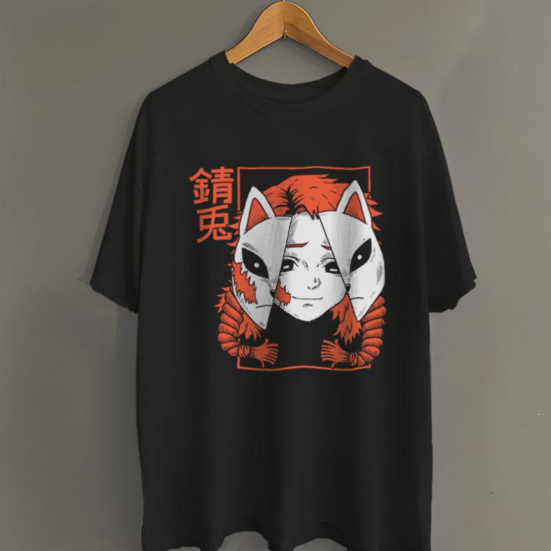 New Demon Slayer Anime Tshirt with Printed Lips and Shortsleeved Anime Merchandise By Isuke Isuke