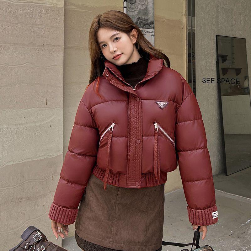 Short Down Cotton Jacket for Women's Fashion Winter Cotton Jacket New Standing Collar Cotton Jacket Women