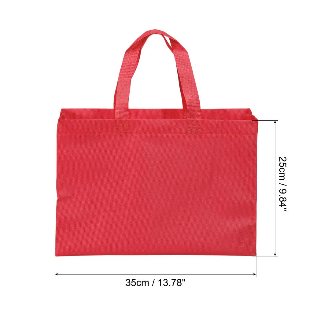 25x35cm Reusable Gift Bags, 10 Pack Horizontal Style Non-Woven Grocery Tote Bag for Travel Storage