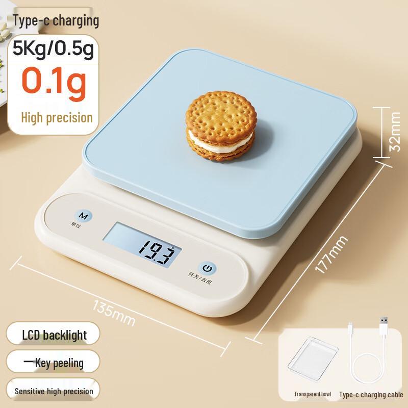 Meilen High Precision Kitchen Scale with Transparent Bowl