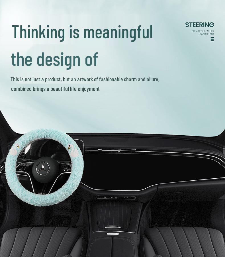 Winter Warm Plush Steering Wheel Cover - Non-slip, Anti-freeze, Universal Hand Warmer for Cars.
