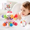 Baby Double Sided Soft Rubber Toothpaste Manhattan Bell Toy Baby Puzzle Grasp Exercise Rattle Atomic Hand Grasp Ball