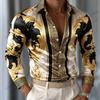 Mens Luxury Long Sleeve Floral Shirt Leopard 3d Print Shirt Men Women Fashion Comfortable Single-breasted Blouse Men clothing Eu