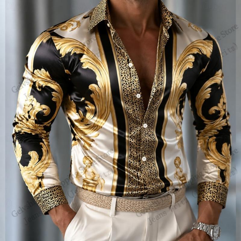 Mens Luxury Long Sleeve Floral Shirt Leopard 3d Print Shirt Men Women Fashion Comfortable Single-breasted Blouse Men clothing Eu