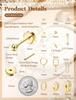 Bobisty Surgical Stainless Steel Flat Back Earrings for Women Cartilage Earring Stacks 14K Gold Plated Hoop Stud Earring Sets