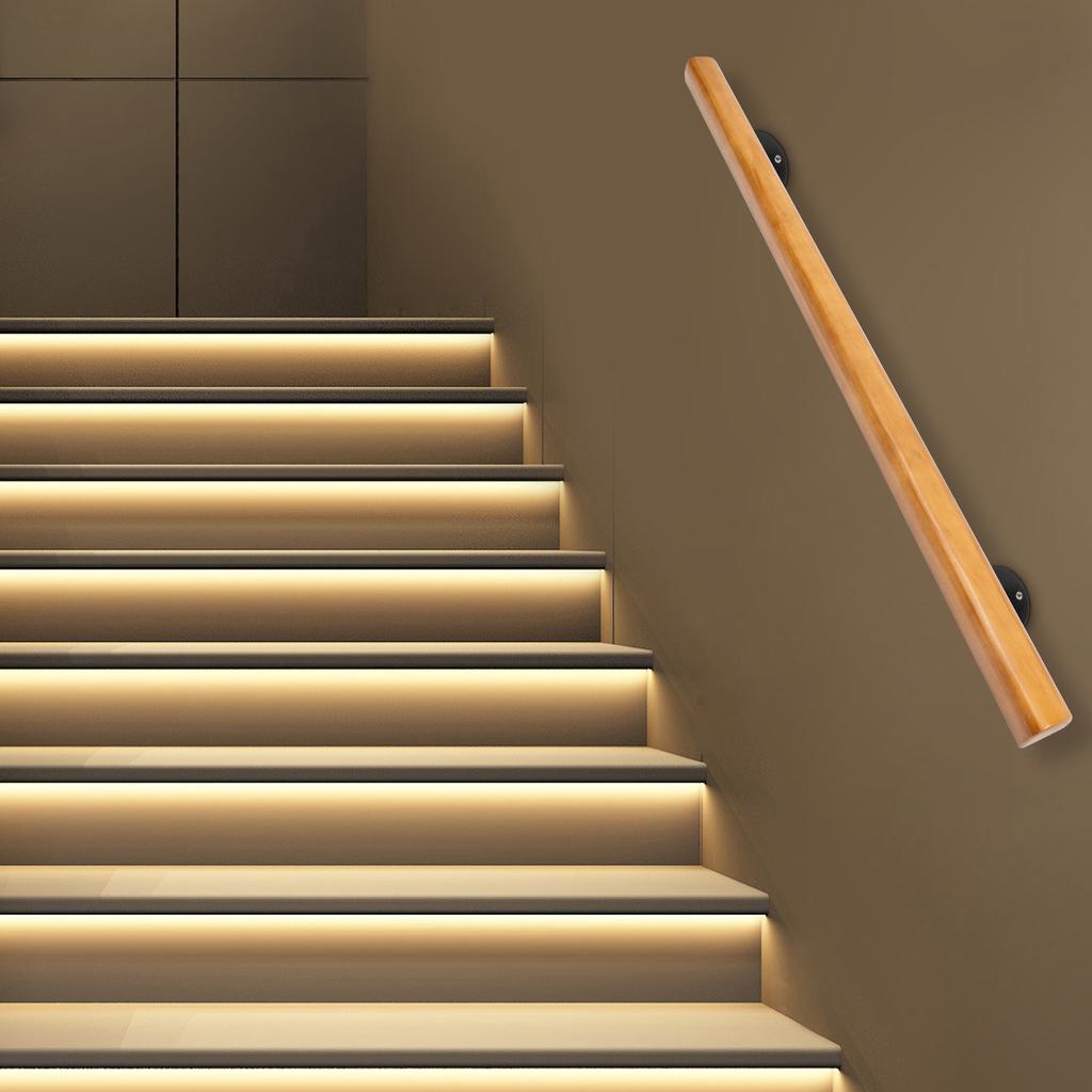 Suport Mână Balustradă Scară Lemn Masiv 1.2M, Balustradă Siguranță Scară Interioară Anti-Alunecare, Sistem Suport Balustradă Premium din Lemn de Pin