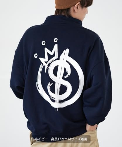 [IMPROVES] [SIDEWAYSTANCE] Crown Logo Fleece Half-Zip Sweatshirt