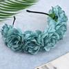 Fashion Women Bride Flowers Headband Mexican Style Rose Flower Crown Hairband Ladies Elastic Beach Hair Accessories Headband