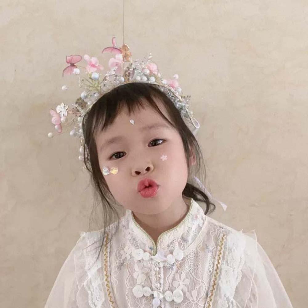 Bohemia Style Butterfly Fairy Hair Hoop Beads Wreath Headband Elegant Girls Garland  Wedding