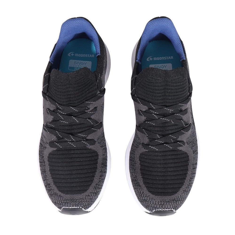 Moonstar Synergy Shock SNGY 3E Cushion, Lightweight, Soft, Hands-Free, Cushioning, Absorption, Wide, Women's, L23, Black, 22.5 cm,