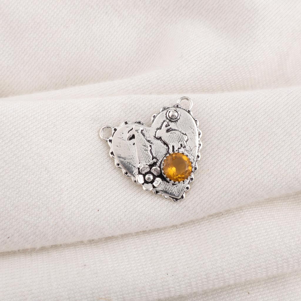 Citrine Pendant, 925 Solid Sterling Silver Gemstone Jewelry, Handmade Pendant, For Thanksgiving