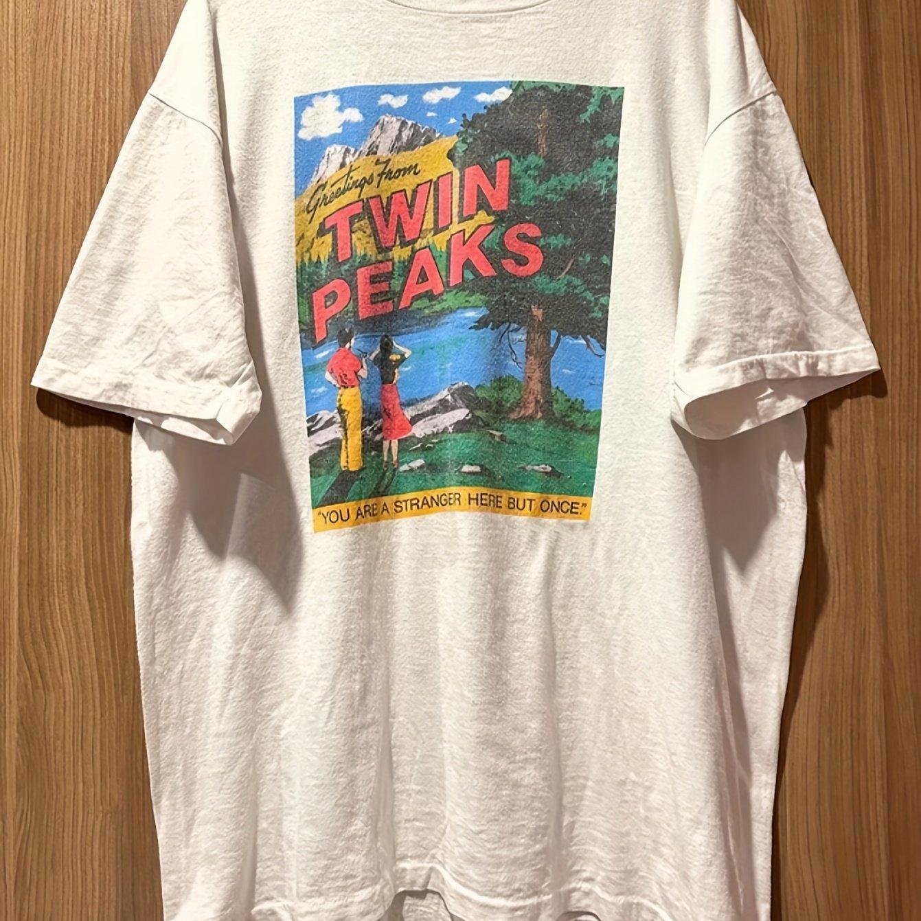 Retro Street Unisex Twin Peaks Themed Printed Mens Tshirt for Summer Suitable for Both Men and Women Casual Tshirt as the picture14591