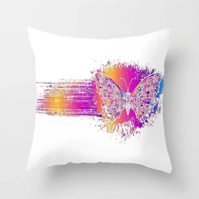 Office Living Room Home Pillowcase Watercolor Butterfly Pattern Pillowcase Car Ornaments