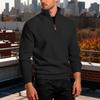 Men's Long-Sleeved Half-Zip Sweatshirt with Twill Jacquard Ribbed Trim