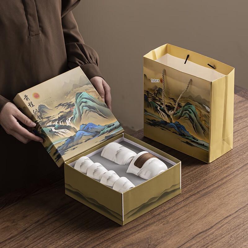 Changqi Qianli Jiangshan Ceramic Travel Teaware Set
