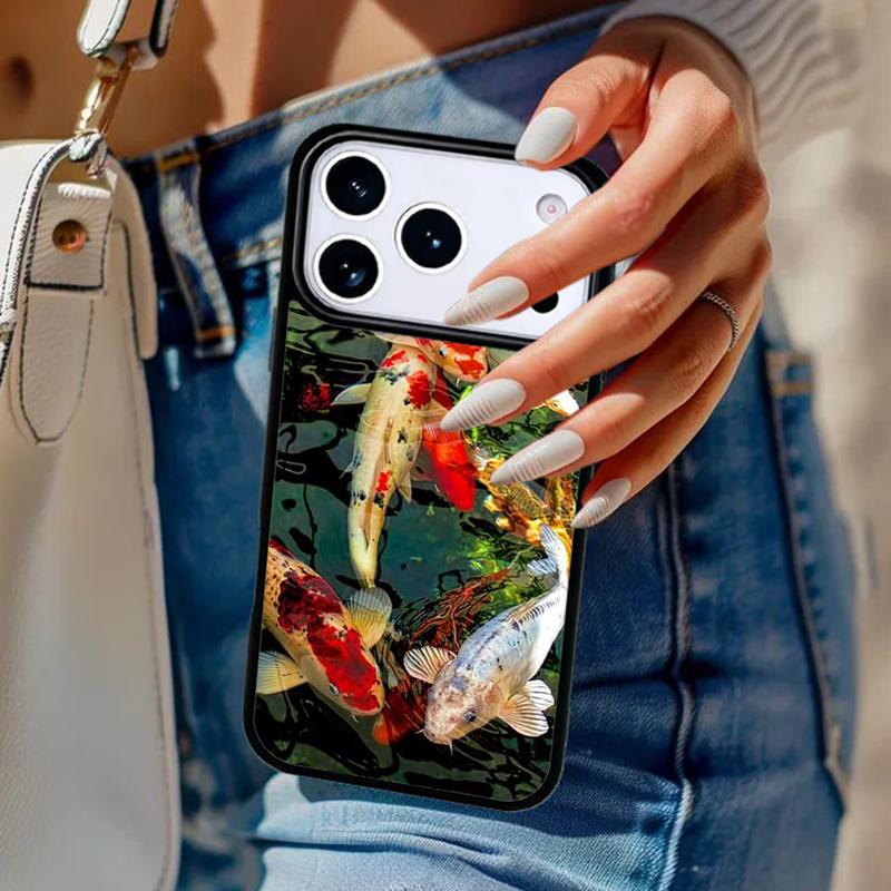 KOI CARP FISH soft Phone Case For iPhone 17 Air 14 15 13 12 Max Cover For Apple 14 15 16 16e 11 Pro Max Plus