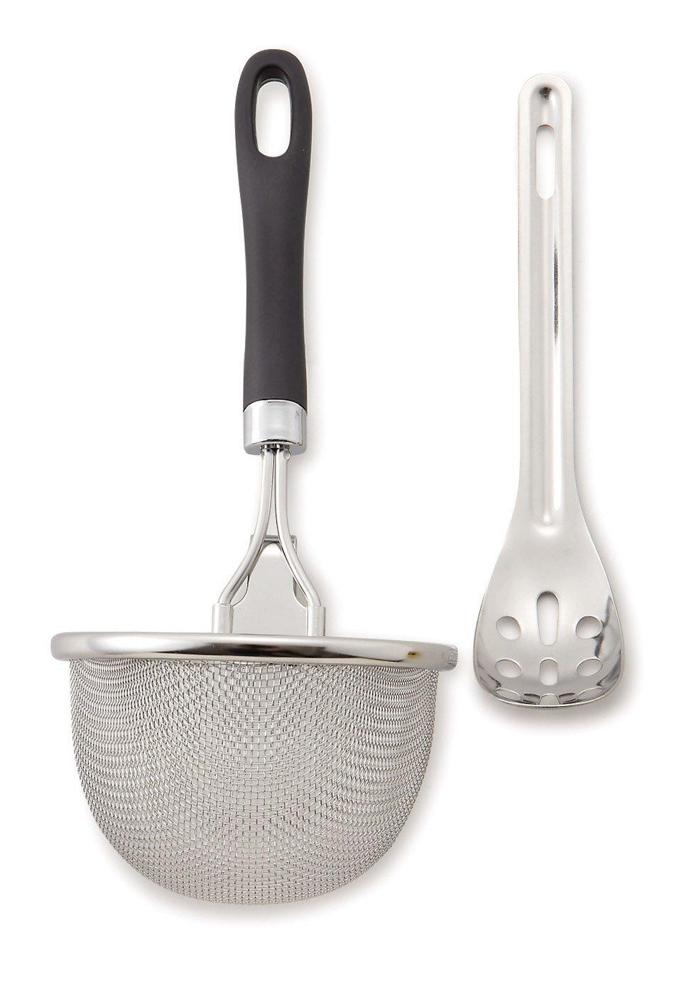 Suncraft Miso Strainer and Ladle Made in Silver Set, Japan, AL-30