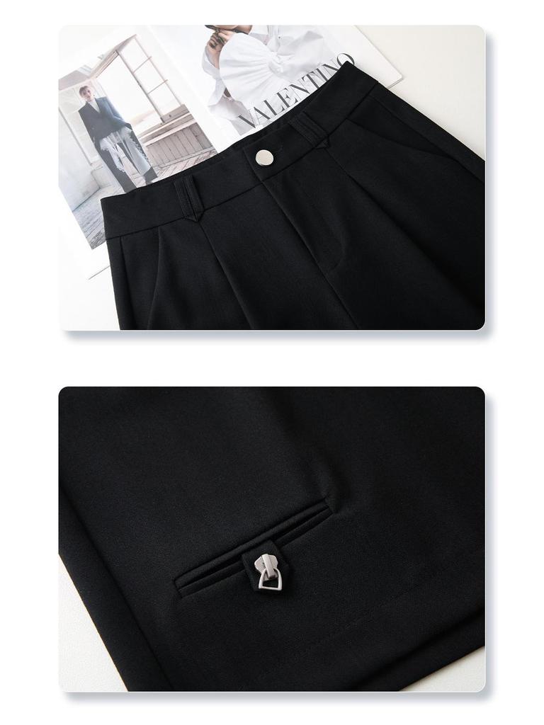 Women's High-Waist Khaki Slimming Shorts - Spring 2025 Collection