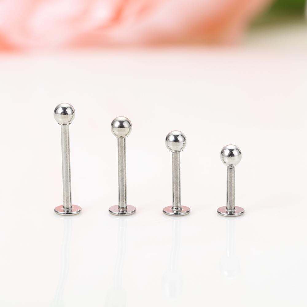 1Pair 6-12mm Tragus Ear Piercing Helix Bar Ball Stainless Steel Labret Lip Bar Rings Stud Cartilage Body Party Jewelry