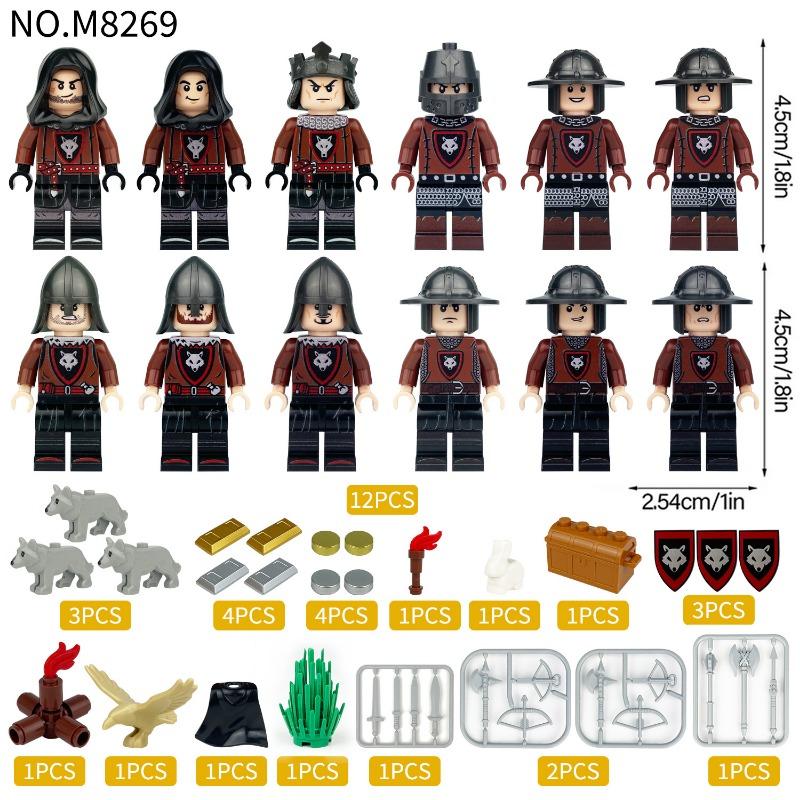 LupMedievalCavalerieM8269transfrontalierAdunarecopiiParticulemiciJucărieblocuriconstrucțieArmăScutAccesoriiCâine