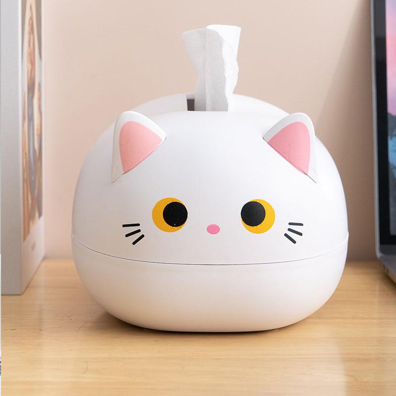 1pc Adorable Cat Tissue Box Kitchen Paper Storage Container Cartoon Toilet Paper Holder