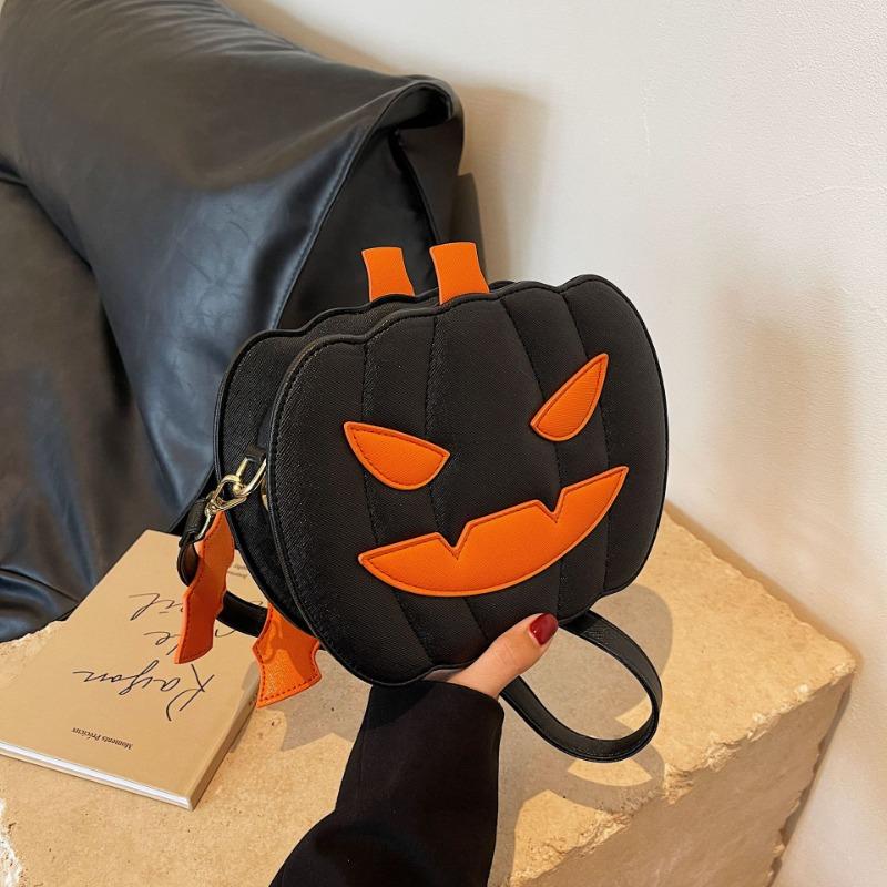 Halloween Funny Pumpkin Bag Fashion Personality Creative Trendy Shoulder Women's Bag Cartoon Oblique Span Bag