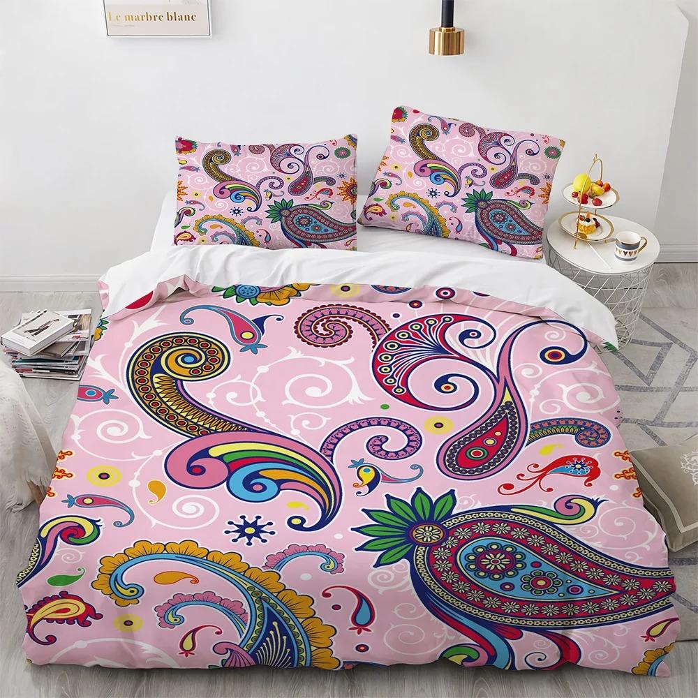 Mandala Duvet Cover Set Boho Style Horse Pattern Chic Polyester Comforter Cover King Twin Size for Teens Adults Boys Bedding Set