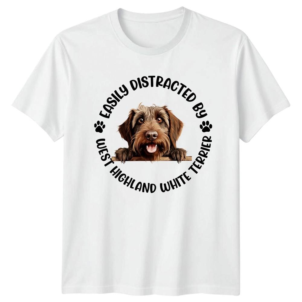 Easily Distracted By West Highland White Terrier Unisexs TShirt Unisexs Tee Graphic S