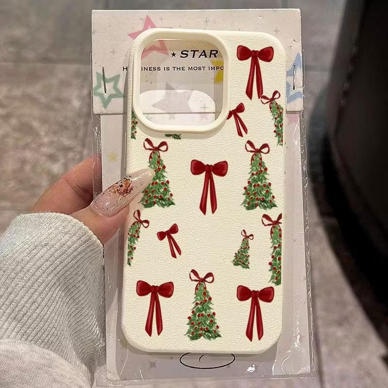 

Christmas Tree Red Bow Phone Case Phone Case For iPhone 17 16 15 14 Pro Max 13 12 11 XS X XR 7 8 Plus 16e 17 Air Soft TPU Cover iPhone X