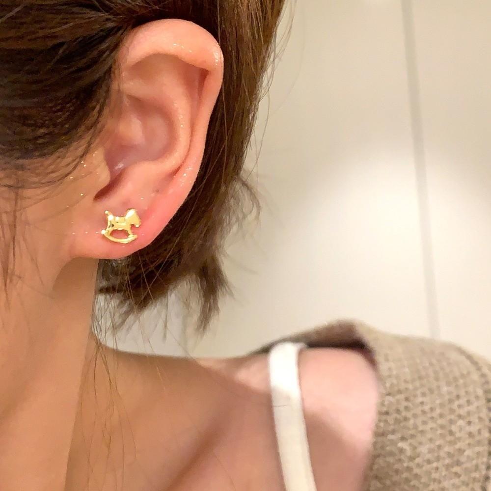 Cartoon Mini Pony Stud Earrings Zinc Zinc Alloy Drop Earrings Mini Horse Ear Studs Chinese Horse New Year