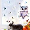 Cartoon Cute Owl Colored Butterfly Branches Animal Window Stickers for Bedroom Decor Living Room Nursery Decoration Wall Decals