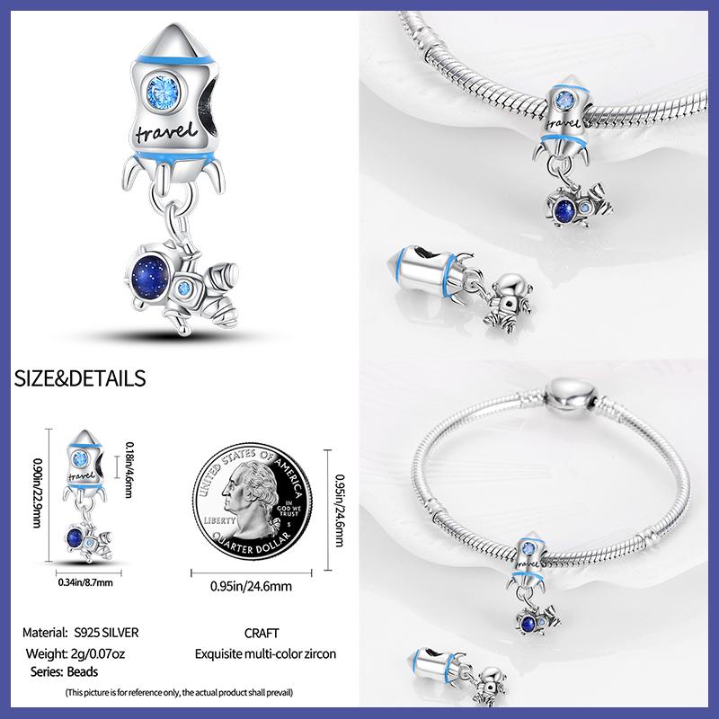 Fashion Copper Astronaut Space Series Charms Beads Fit Qikaola Original Bracelets Diy Anniversary Jewelry