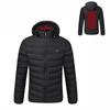 Luxurious Usb Heated Warm Back Cervical Spine Hooded Winter Jacket For Motorcycle Skiing