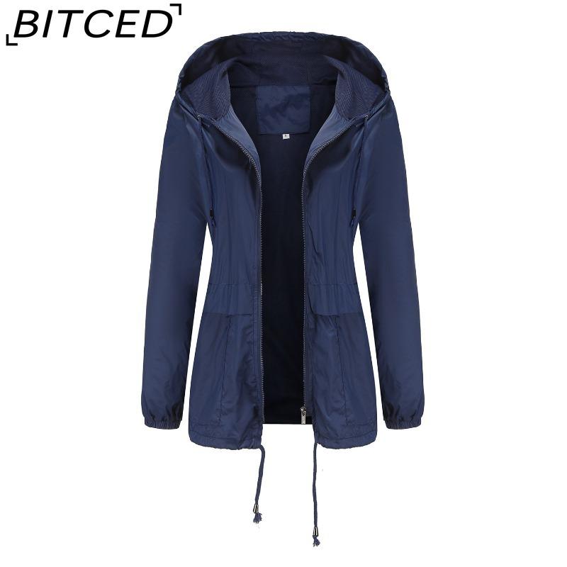 BITCED Hooded Outdoor Raincoat - Short Trench-Style Cardigan Jacket