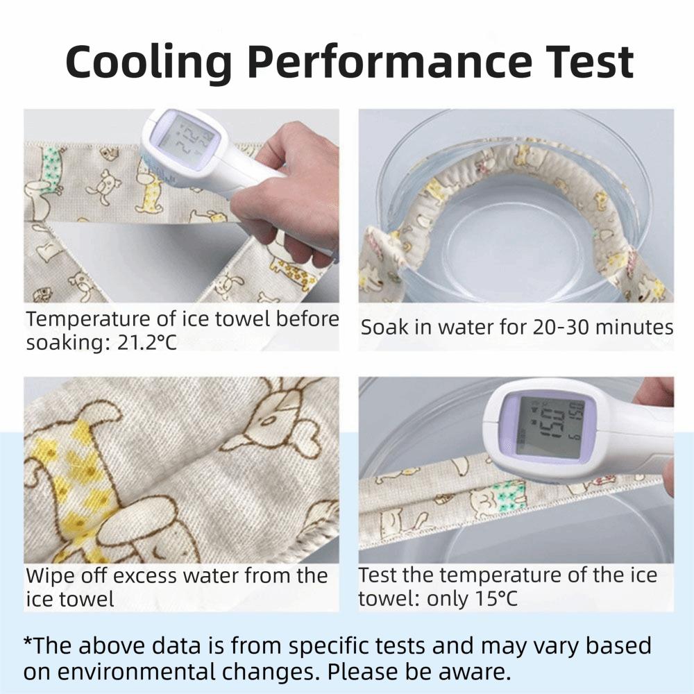 2Pcs Breathable Towel Pet Cooling Ice Scarf Cute Print Pet Cool Neck Ring Outdoor Travel