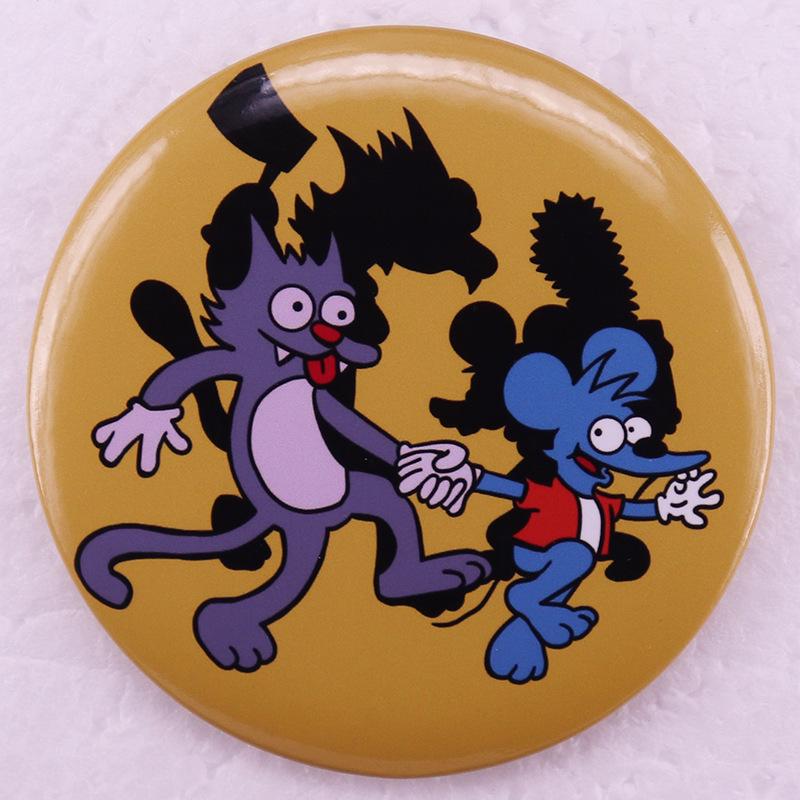 The Simpsons Itchy & Scratchy Tin Badge Pin