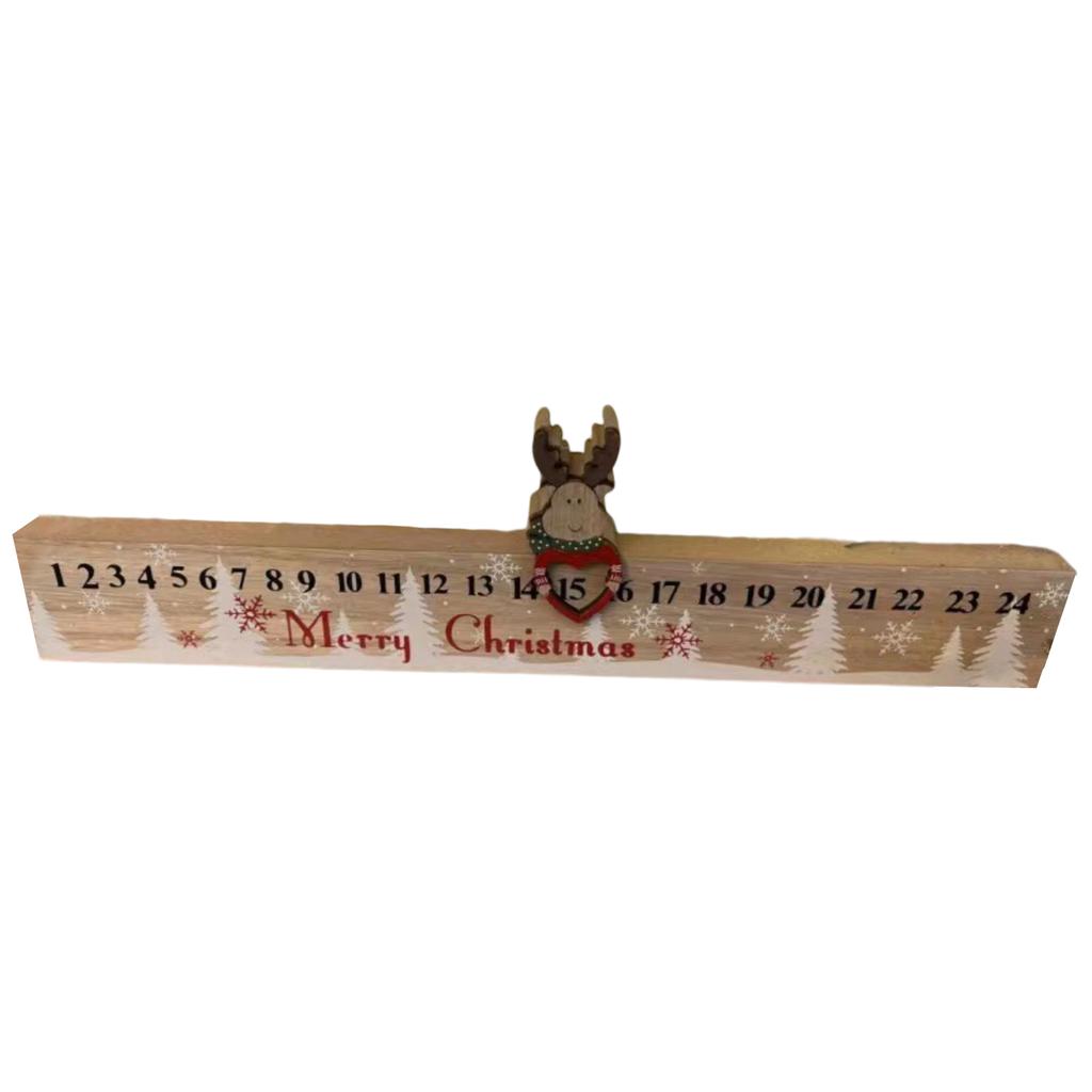 Wooden Countdown Christmas Advent Fireplace And Shelf Decoration