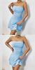 Europäischer & Amerikanischer Stil Damen Schlankes Figurbetontes Falten Bandeau Bodycon Kleid.