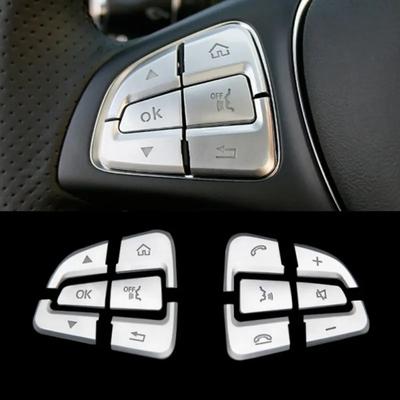 Auto Lenkrad Tasten Abdeckung Aufkleber Zierleiste Passend Für Mercedes Benz C W205 GLC X253 V-Klasse Vito W447 Auto Zubehör