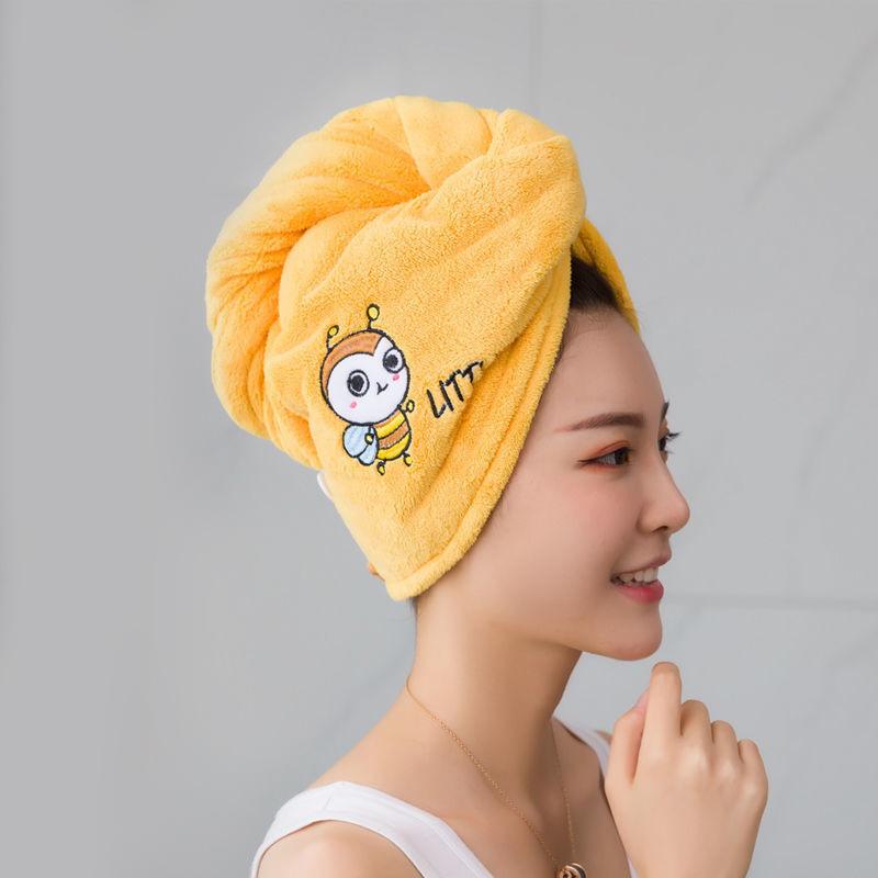 Magic Shower Hat Made of Microfiber, Embroidery Towel, Bath Caps, A Hat for Dry Hair, A Quick -drying Soft Hat for A Lady, A Turban on His Head