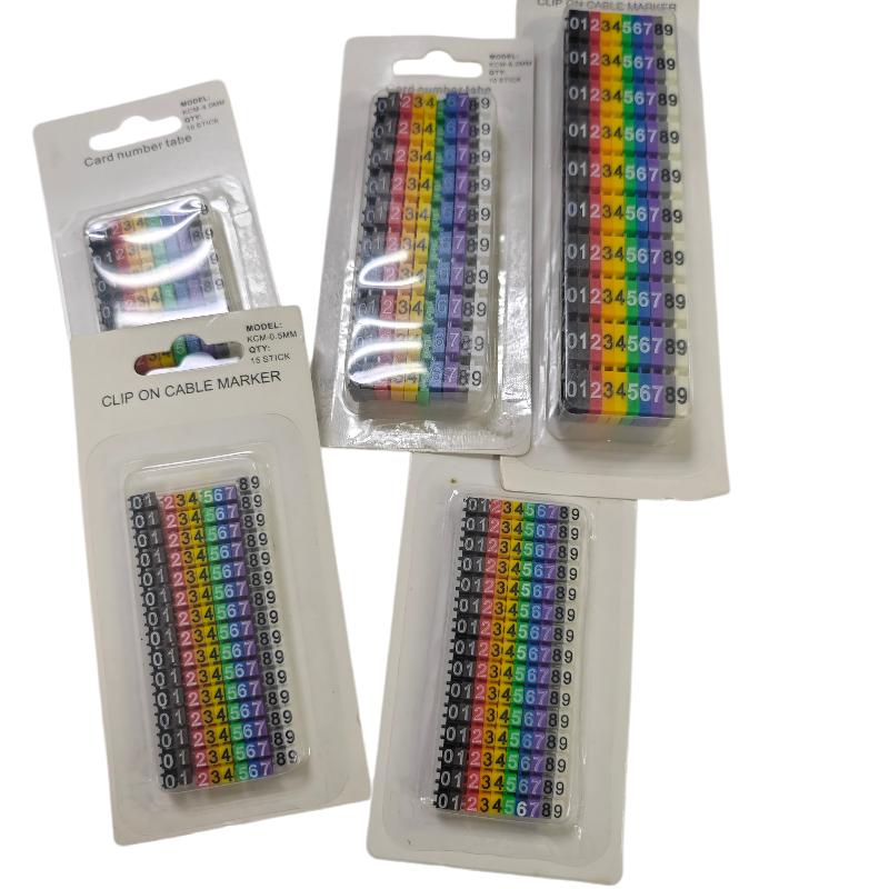 1/3 Sets Plastic Colourful C-Type Marker Number Tag Label Cable Markers For 2-3mm Wire Conspicuous And Easy To Identify