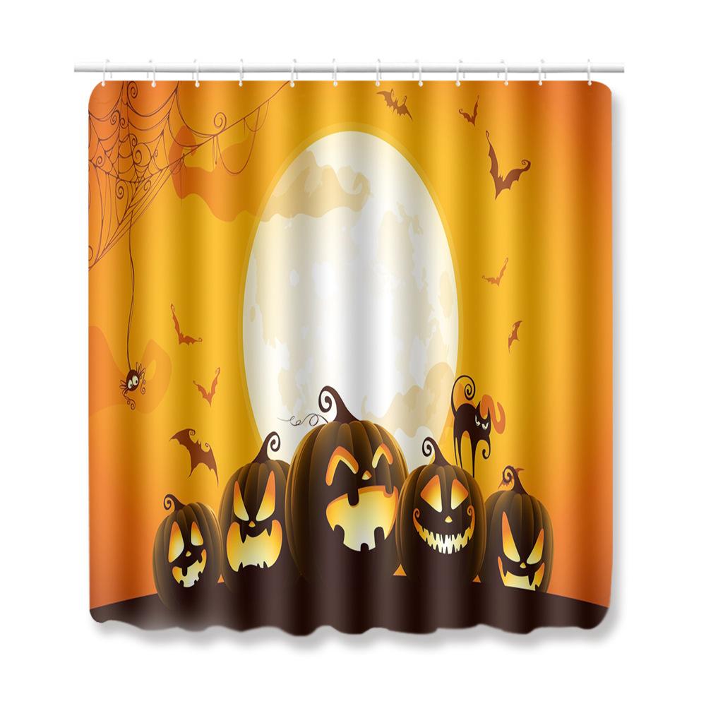 Halloween Bathroom Four-Piece Combination Set Bedroom Non-Slip Carpet Floor Mat Door Mat