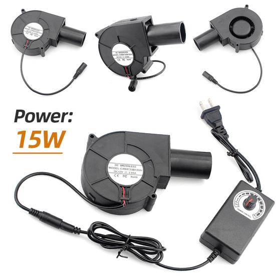 Ventilátor na grilování Vzduchový dmychadlo Variabilní rychlost Nastavitelný Nízká hlučnost Multifunkční Vaření Grilování 7530 Elektrický ventilátor pro venkovní kempování