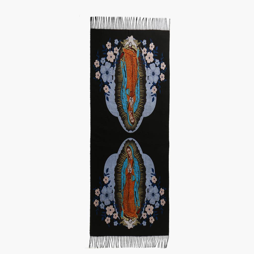 Printed Virgin Mary Of Guadalupe Scarf Men Women Winter Fall Warm Scarves Mexico Catholic Saint Shawl Tassels Wrap